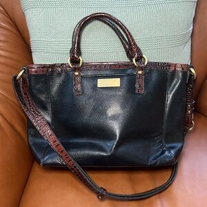 Brahmin Black and Brown Satchel